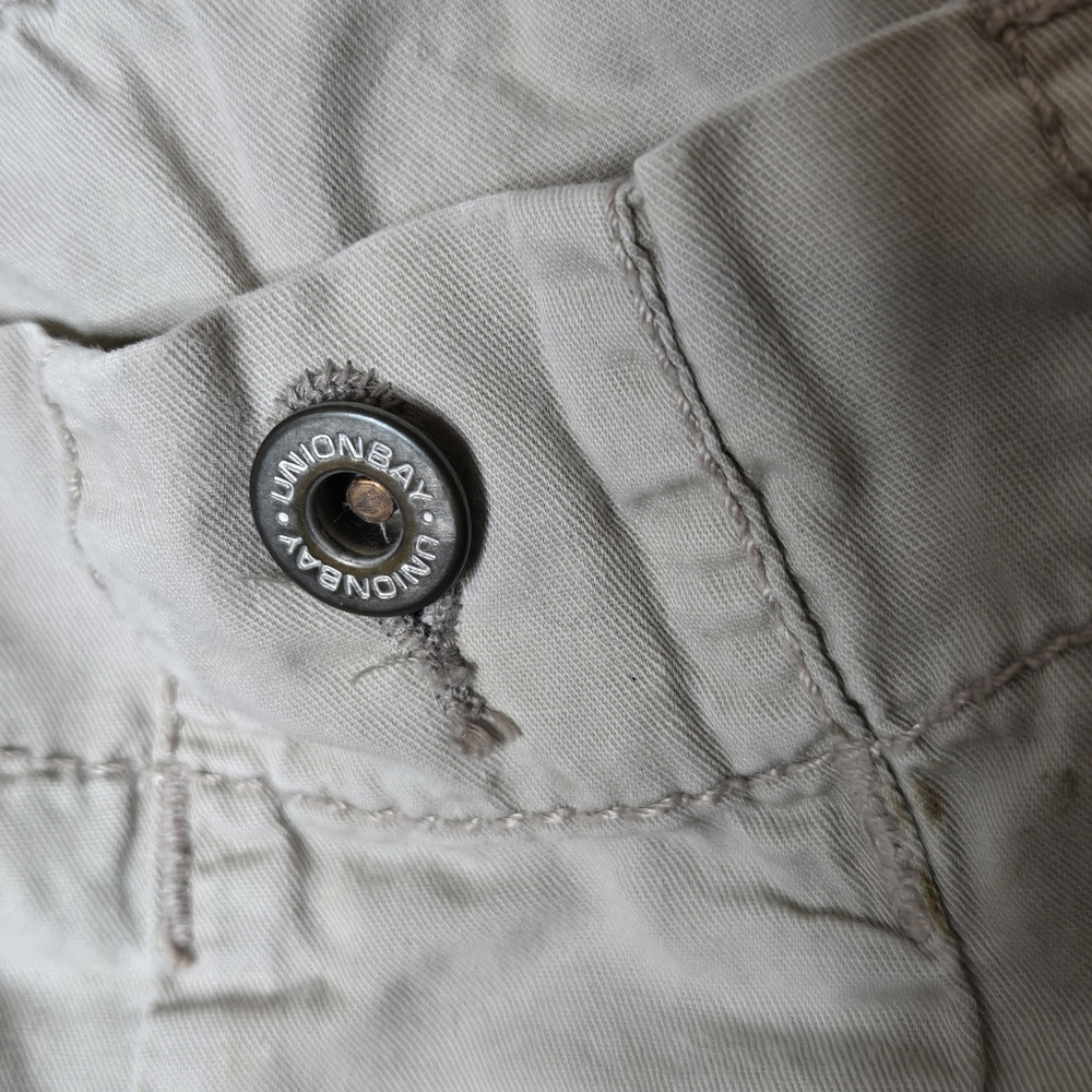UnionBay Y2k 90s Low Rise Khaki‎ Shorts Juniors Size 7 Cargo Short Pockets - Picture 6 of 8
